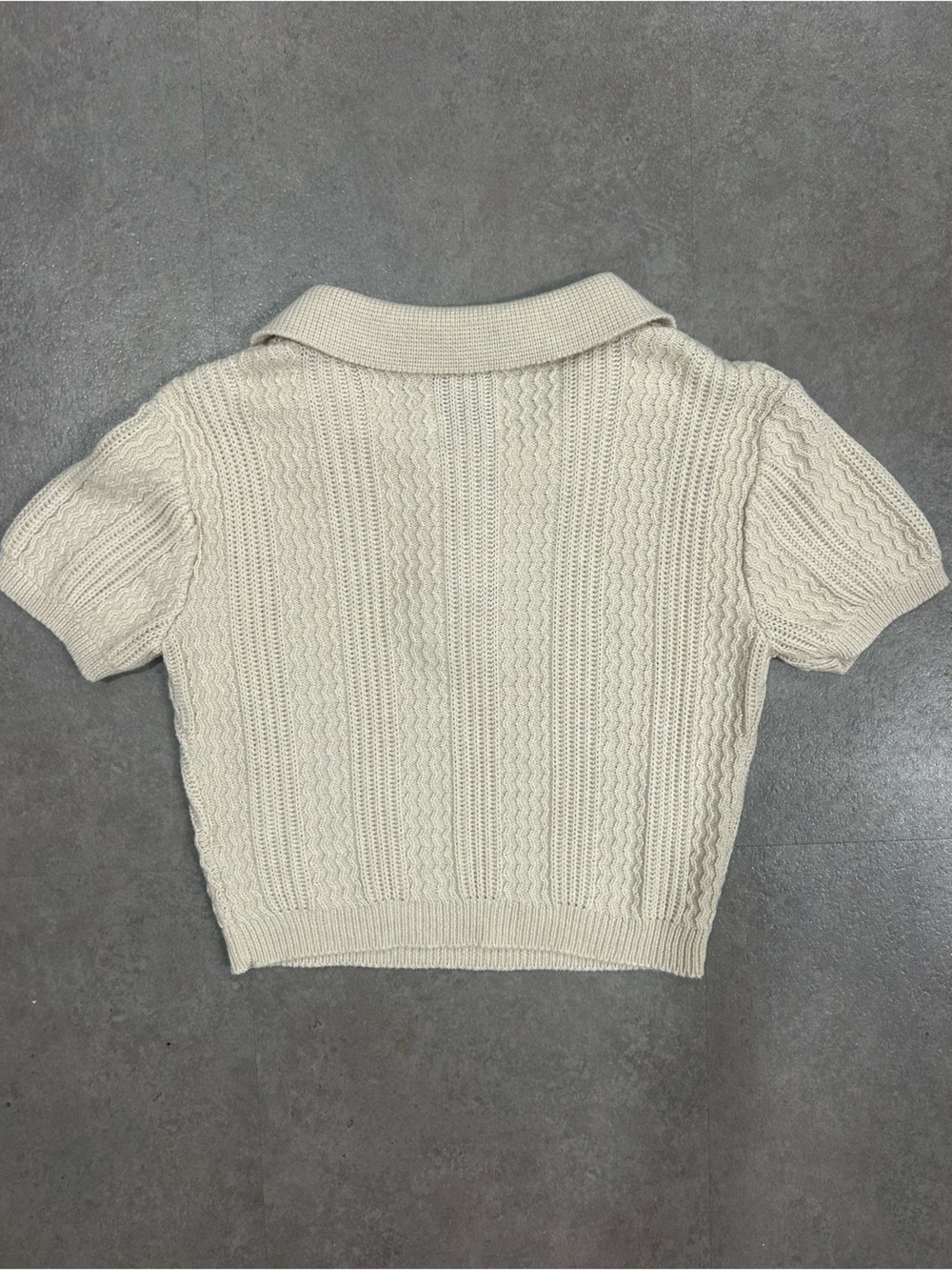 Peppermayo Aubrielle Knit Collar Top Cream Rose Embroidered XS/S - Picture 3 of 3
